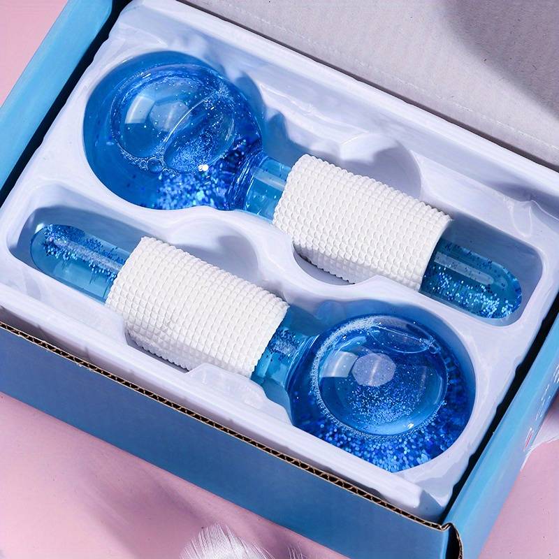 Box Of Two Glitter Massage Beauty Ball Facial Cooling, Neck And Eyes, Daily Beauty, Skin