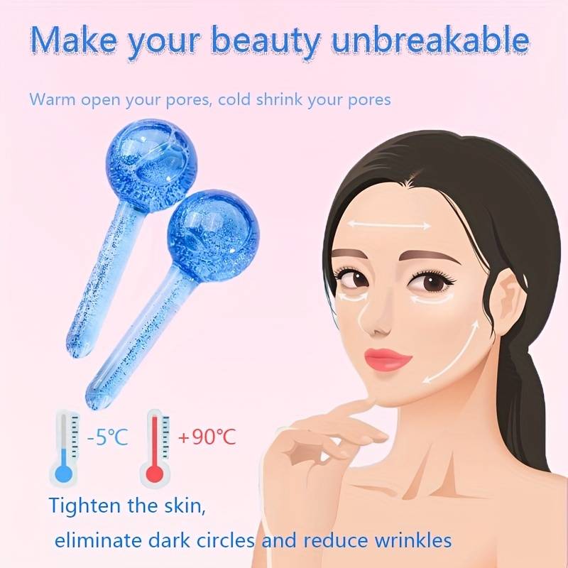 Box Of Two Glitter Massage Beauty Ball Facial Cooling, Neck And Eyes, Daily Beauty, Skin