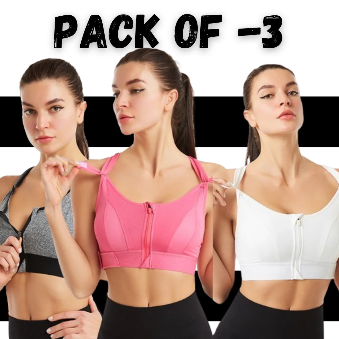 LAST DAY SALE 80% OFF- Pack Of-3 Light Weight Fitness Cross Padded Sport Bra